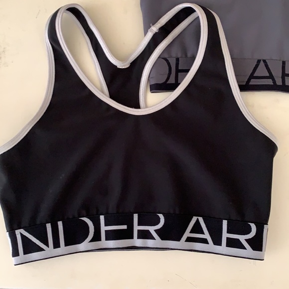 TWO Under Armour Grey and Black Sports bras - Picture 2 of 4
